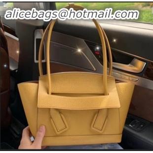 Imitation Bottega Veneta Arco 48 Bag in Grainy Calfskin Top Handle Bag BV90702 Yellow 2019