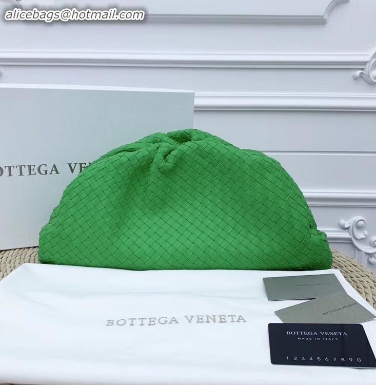 Best Price Bottega Veneta Oversize Frame Pouch Clutch Bag In Intrecciato Woven Leather BV90714 Green 2019