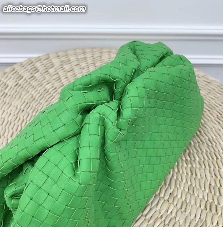 Best Price Bottega Veneta Oversize Frame Pouch Clutch Bag In Intrecciato Woven Leather BV90714 Green 2019