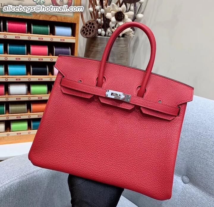 Good Product Hermes Birkin 25cm Bag in Original Togo Leather H091418 Red