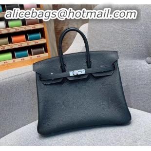 Good Taste Hermes Birkin 25cm Bag in Original Togo Leather H091418 blackish green