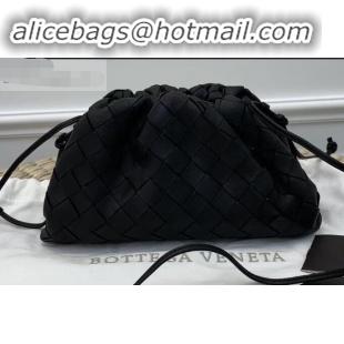 Best Price Bottega Veneta Frame Pouch Clutch Small Bag with Strap In Intrecciato Woven Leather BV90721 Black 2019