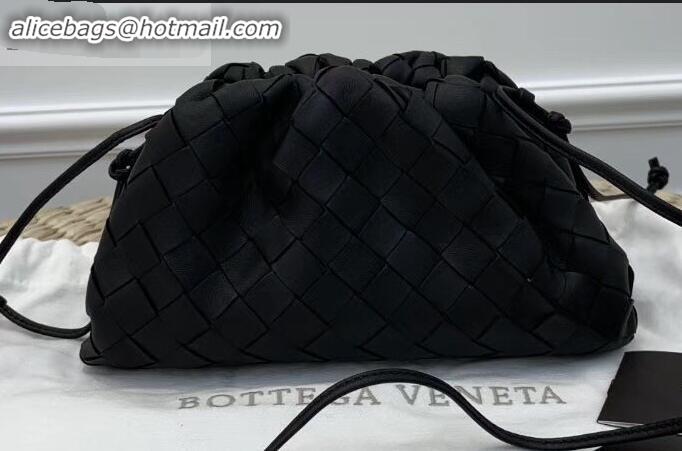 Best Price Bottega Veneta Frame Pouch Clutch Small Bag with Strap In Intrecciato Woven Leather BV90721 Black 2019