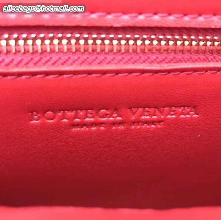 Discount Bottega Veneta Cassette Crossbody Bag In Maxi Intrecciato BV90726 Red 2019