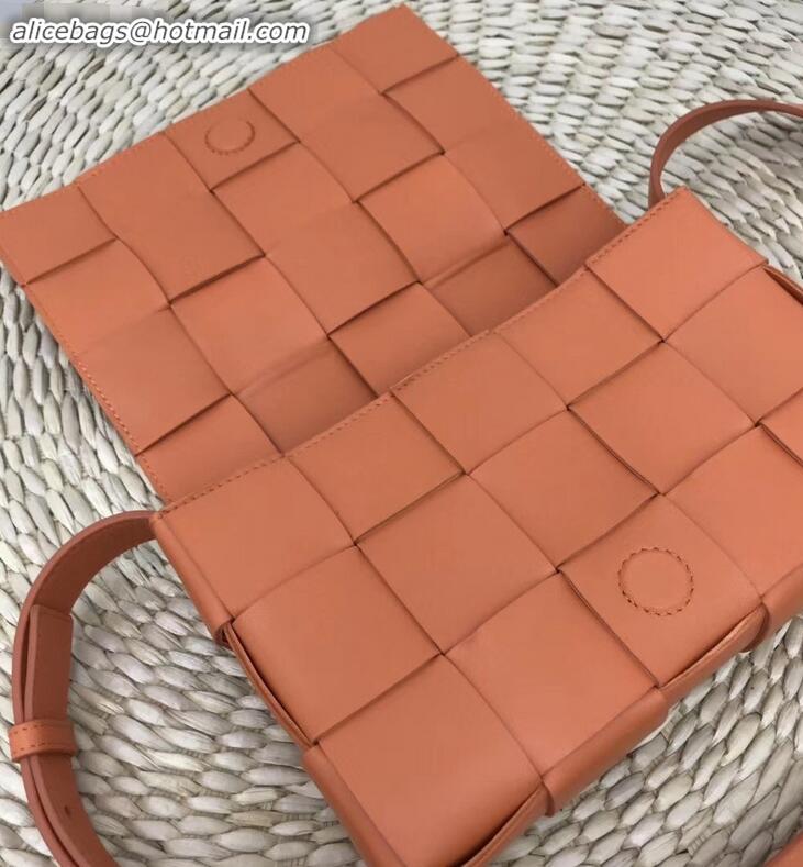 Hot Style Bottega Veneta Cassette Crossbody Bag In Maxi Intrecciato BV90726 Orange 2019