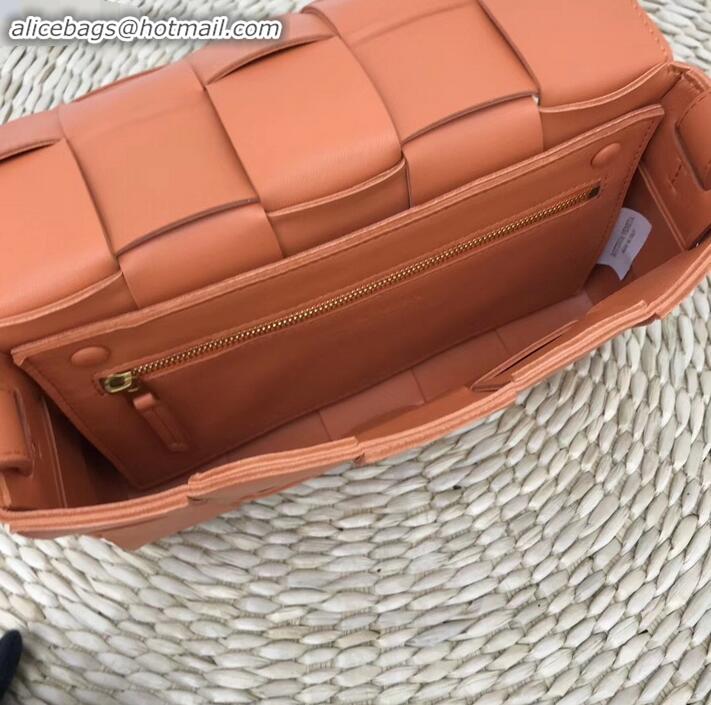 Hot Style Bottega Veneta Cassette Crossbody Bag In Maxi Intrecciato BV90726 Orange 2019