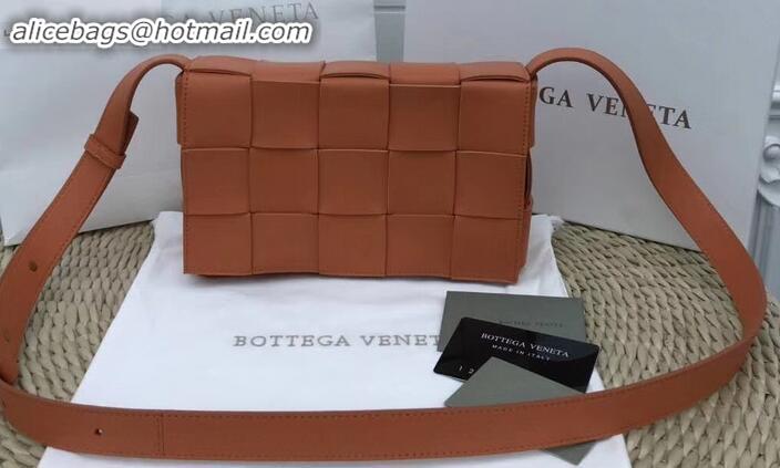 Hot Style Bottega Veneta Cassette Crossbody Bag In Maxi Intrecciato BV90726 Orange 2019