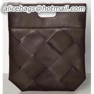 Shop Grade Bottega Veneta Small Slip Tote Bag In Maxi Weave BV90732 Coffee 2019