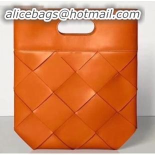 Most Popular Bottega Veneta Small Slip Tote Bag In Maxi Weave BV90732 Orange 2019