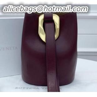 Top Grade Bottega Veneta Drop Petite Bucket Bag BV90802 Burgundy 2019