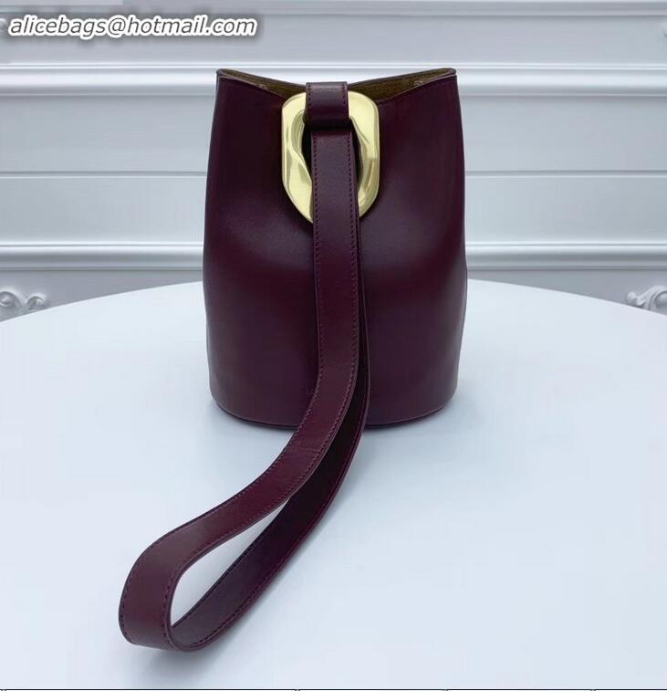 Top Grade Bottega Veneta Drop Petite Bucket Bag BV90802 Burgundy 2019