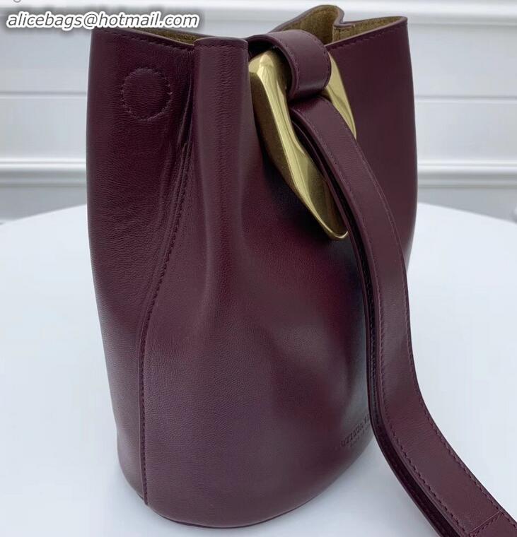 Top Grade Bottega Veneta Drop Petite Bucket Bag BV90802 Burgundy 2019