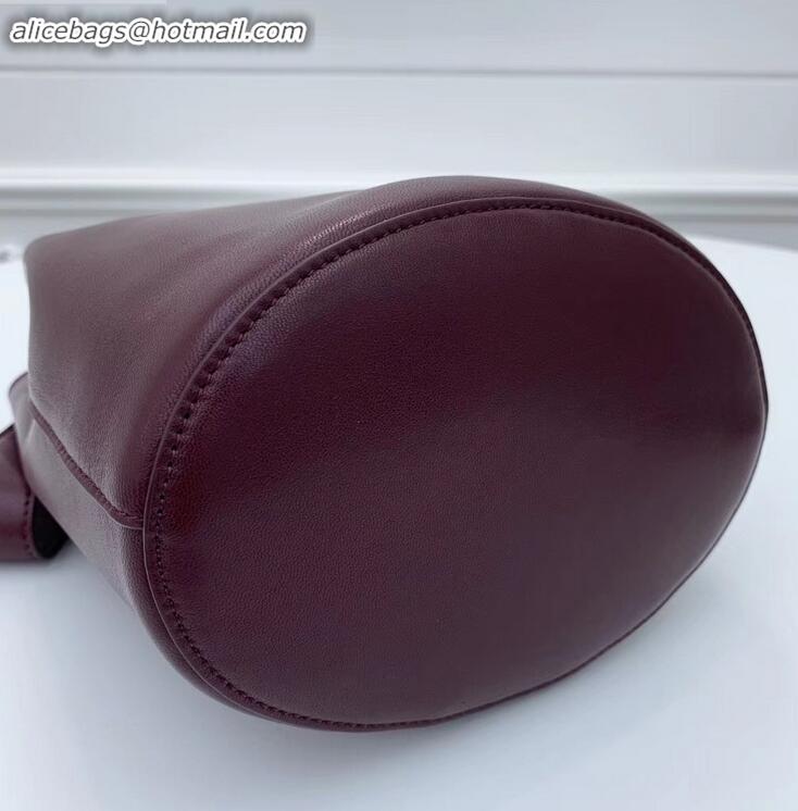 Top Grade Bottega Veneta Drop Petite Bucket Bag BV90802 Burgundy 2019