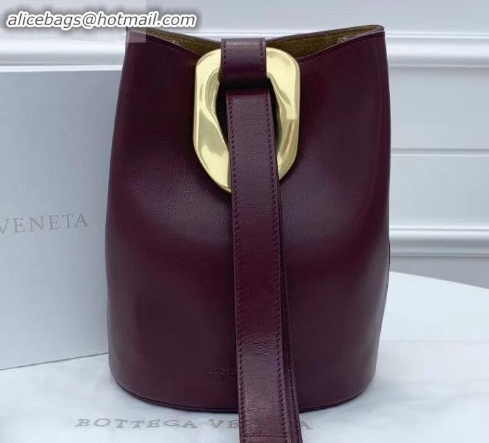 Top Grade Bottega Veneta Drop Petite Bucket Bag BV90802 Burgundy 2019