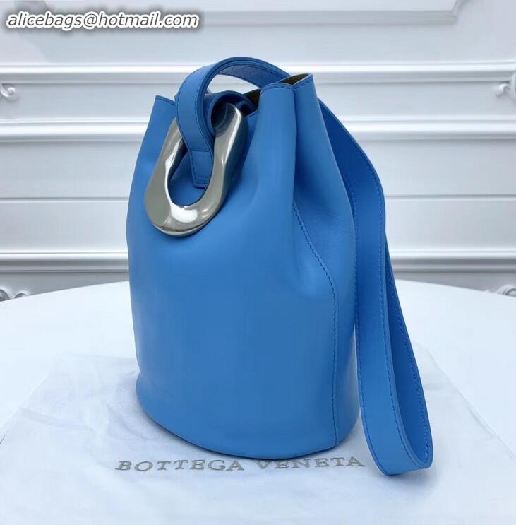 Top Grade Bottega Veneta Drop Petite Bucket Bag BV90802 Blue 2019