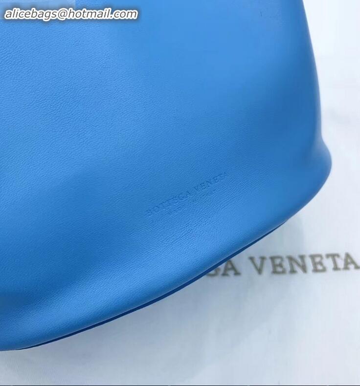 Top Grade Bottega Veneta Drop Petite Bucket Bag BV90802 Blue 2019