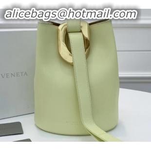 Unique Discount Bottega Veneta Drop Petite Bucket Bag BV90802 Light Yellow 2019