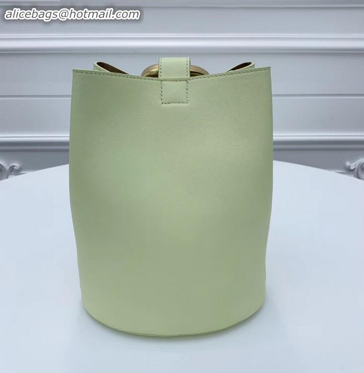 Unique Discount Bottega Veneta Drop Petite Bucket Bag BV90802 Light Yellow 2019