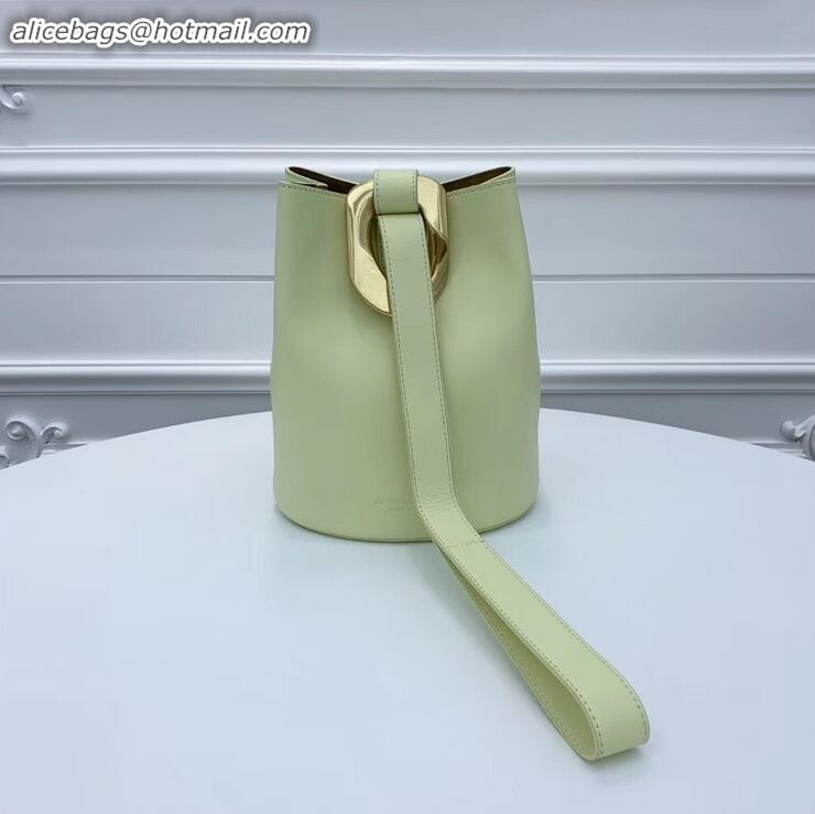 Unique Discount Bottega Veneta Drop Petite Bucket Bag BV90802 Light Yellow 2019