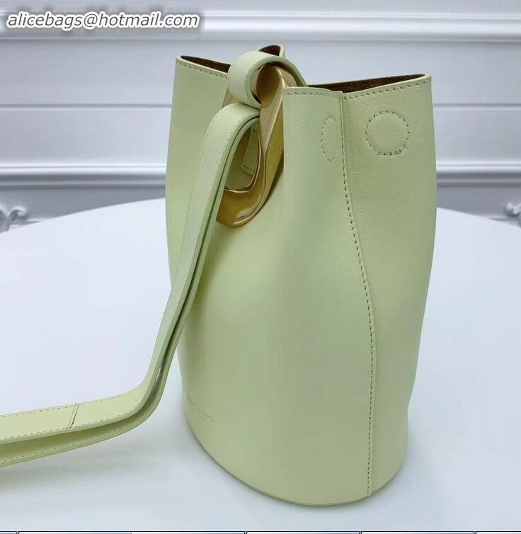 Unique Discount Bottega Veneta Drop Petite Bucket Bag BV90802 Light Yellow 2019