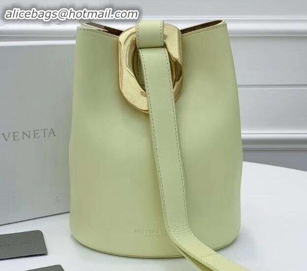 Unique Discount Bottega Veneta Drop Petite Bucket Bag BV90802 Light Yellow 2019