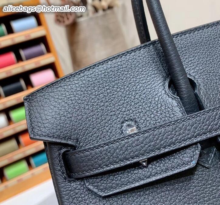 Classic Practical Hermes Birkin 25cm Bag in Original Togo Leather H091418 Black