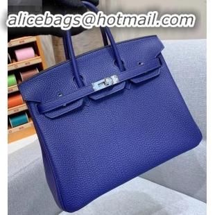 Good Looking Hermes Birkin 25cm Bag in Original Togo Leather H091418 Blue