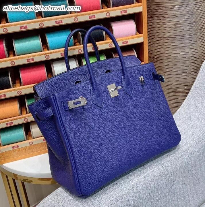 Good Looking Hermes Birkin 25cm Bag in Original Togo Leather H091418 Blue