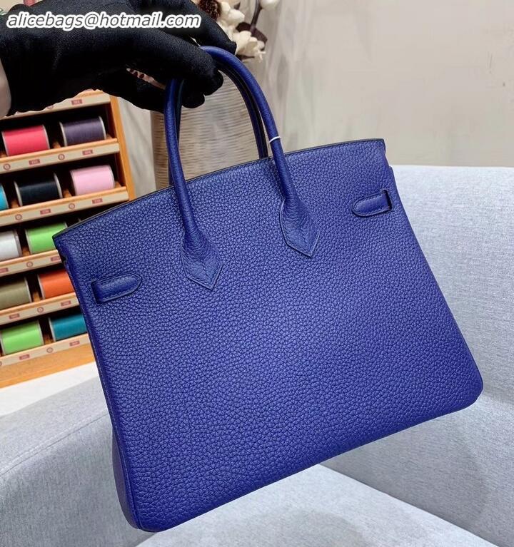 Good Looking Hermes Birkin 25cm Bag in Original Togo Leather H091418 Blue