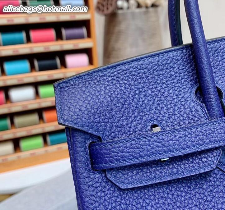 Good Looking Hermes Birkin 25cm Bag in Original Togo Leather H091418 Blue