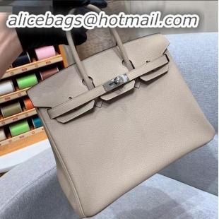 Charming Hermes Birkin 25cm Bag in Original Togo Leather H091418 Pale Gray