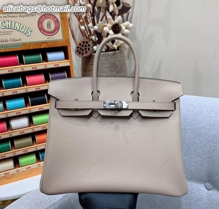 Charming Hermes Birkin 25cm Bag in Original Togo Leather H091418 Pale Gray