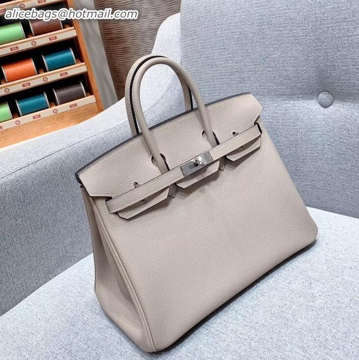 Charming Hermes Birkin 25cm Bag in Original Togo Leather H091418 Pale Gray