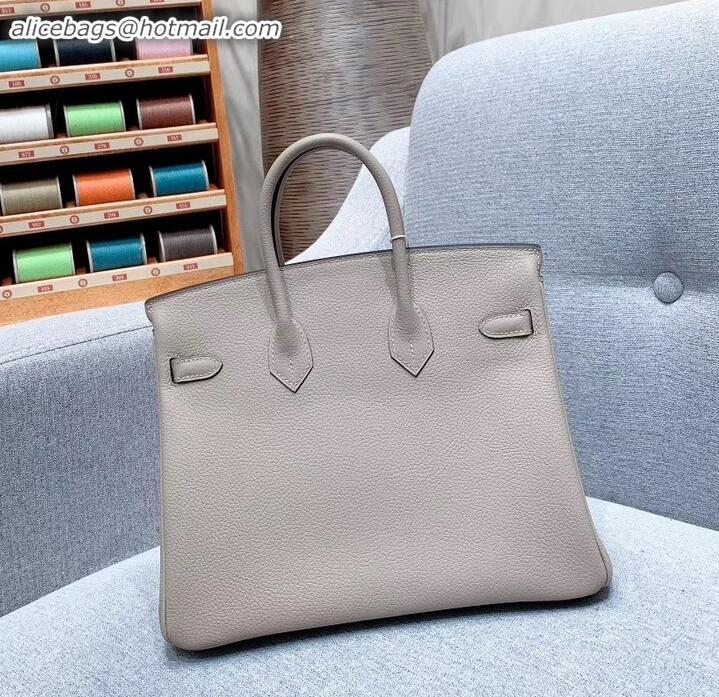 Charming Hermes Birkin 25cm Bag in Original Togo Leather H091418 Pale Gray