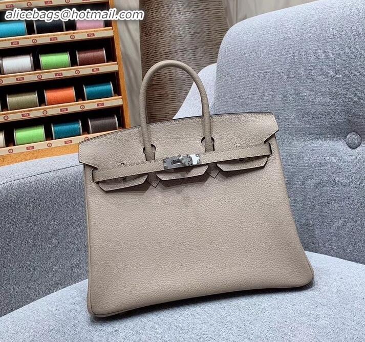 Charming Hermes Birkin 25cm Bag in Original Togo Leather H091418 Pale Gray