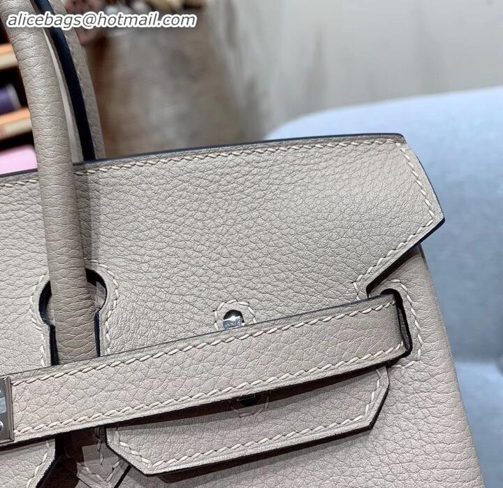 Charming Hermes Birkin 25cm Bag in Original Togo Leather H091418 Pale Gray