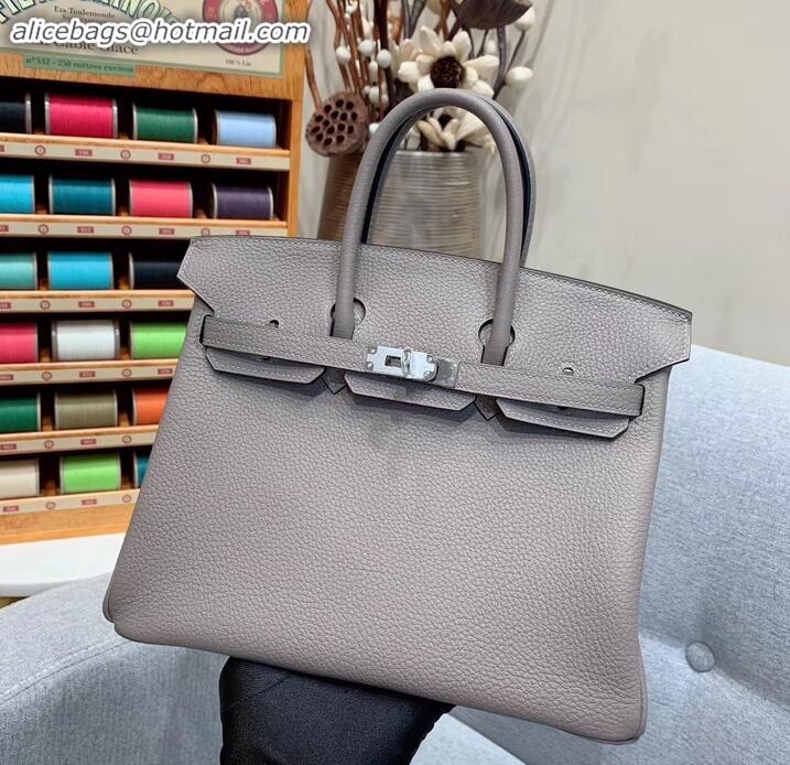 Best Product Hermes Birkin 25cm Bag in Original Togo Leather H091418 Light Gray