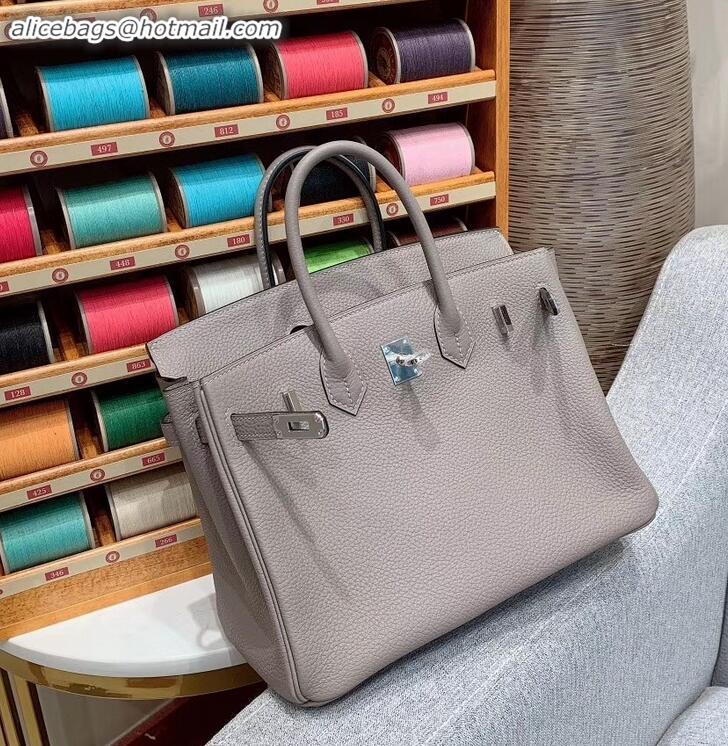 Best Product Hermes Birkin 25cm Bag in Original Togo Leather H091418 Light Gray