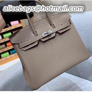 Good Quality Hermes Birkin 25cm Bag in Original Togo Leather H091418 Elephant Gray