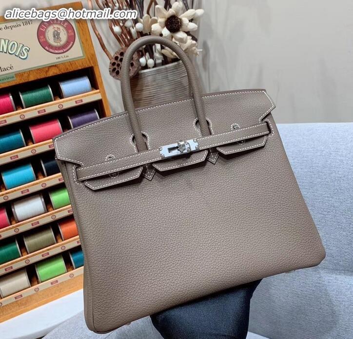 Good Quality Hermes Birkin 25cm Bag in Original Togo Leather H091418 Elephant Gray