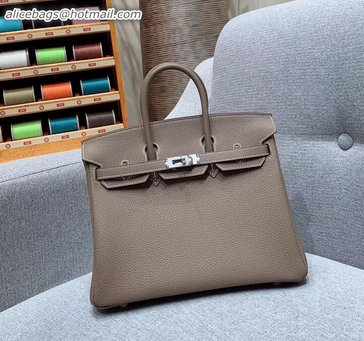 Good Quality Hermes Birkin 25cm Bag in Original Togo Leather H091418 Elephant Gray