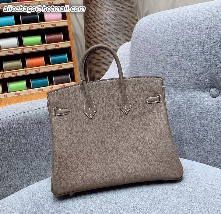 Good Quality Hermes Birkin 25cm Bag in Original Togo Leather H091418 Elephant Gray