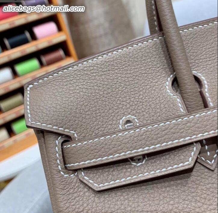 Good Quality Hermes Birkin 25cm Bag in Original Togo Leather H091418 Elephant Gray