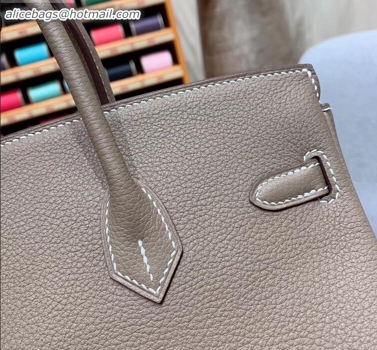 Good Quality Hermes Birkin 25cm Bag in Original Togo Leather H091418 Elephant Gray