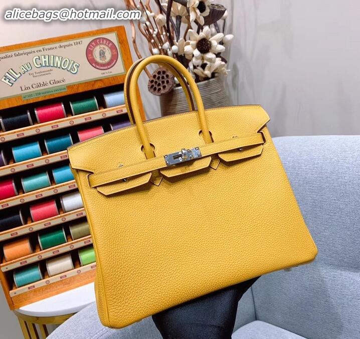 Discount Hermes Birkin 25cm Bag in Original Togo Leather H091418 Yellow