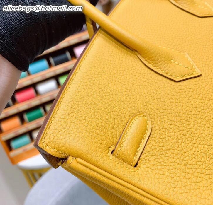 Discount Hermes Birkin 25cm Bag in Original Togo Leather H091418 Yellow