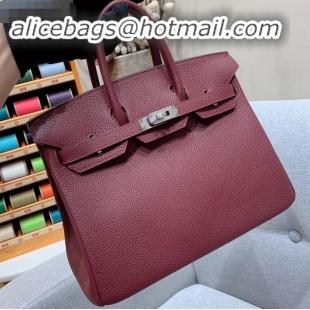 Top Grade Hermes Birkin 25cm Bag in Original Togo Leather H091418 Burgundy