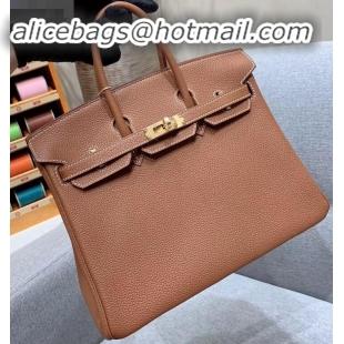 Durable Hermes Birkin 25cm Bag in Original Togo Leather H091418 Brown