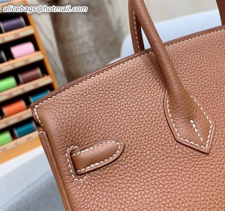 Durable Hermes Birkin 25cm Bag in Original Togo Leather H091418 Brown