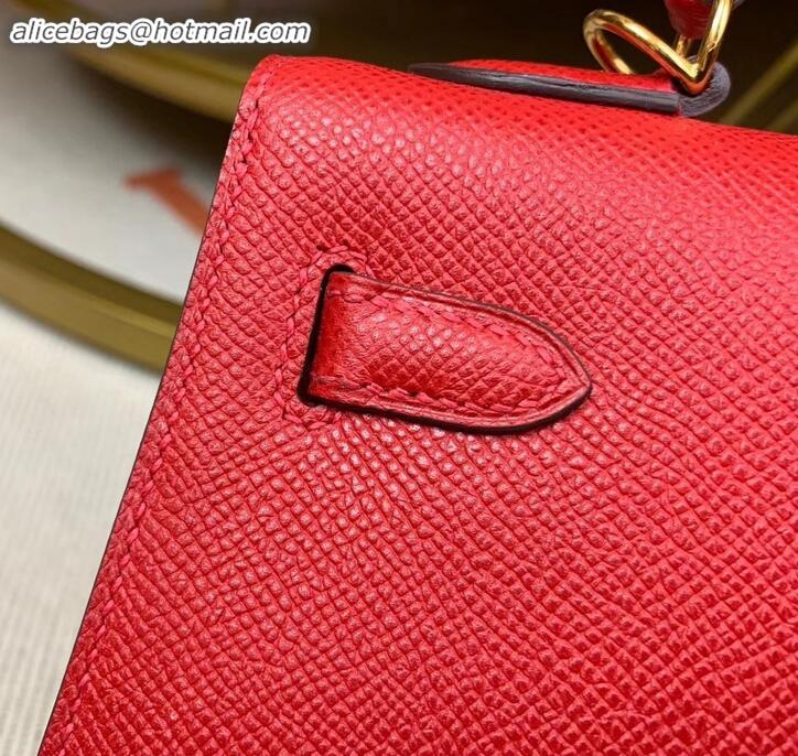 Promotional Hermes Kelly 25cm Bag in Original Epsom Leather H091420 Cherry Red